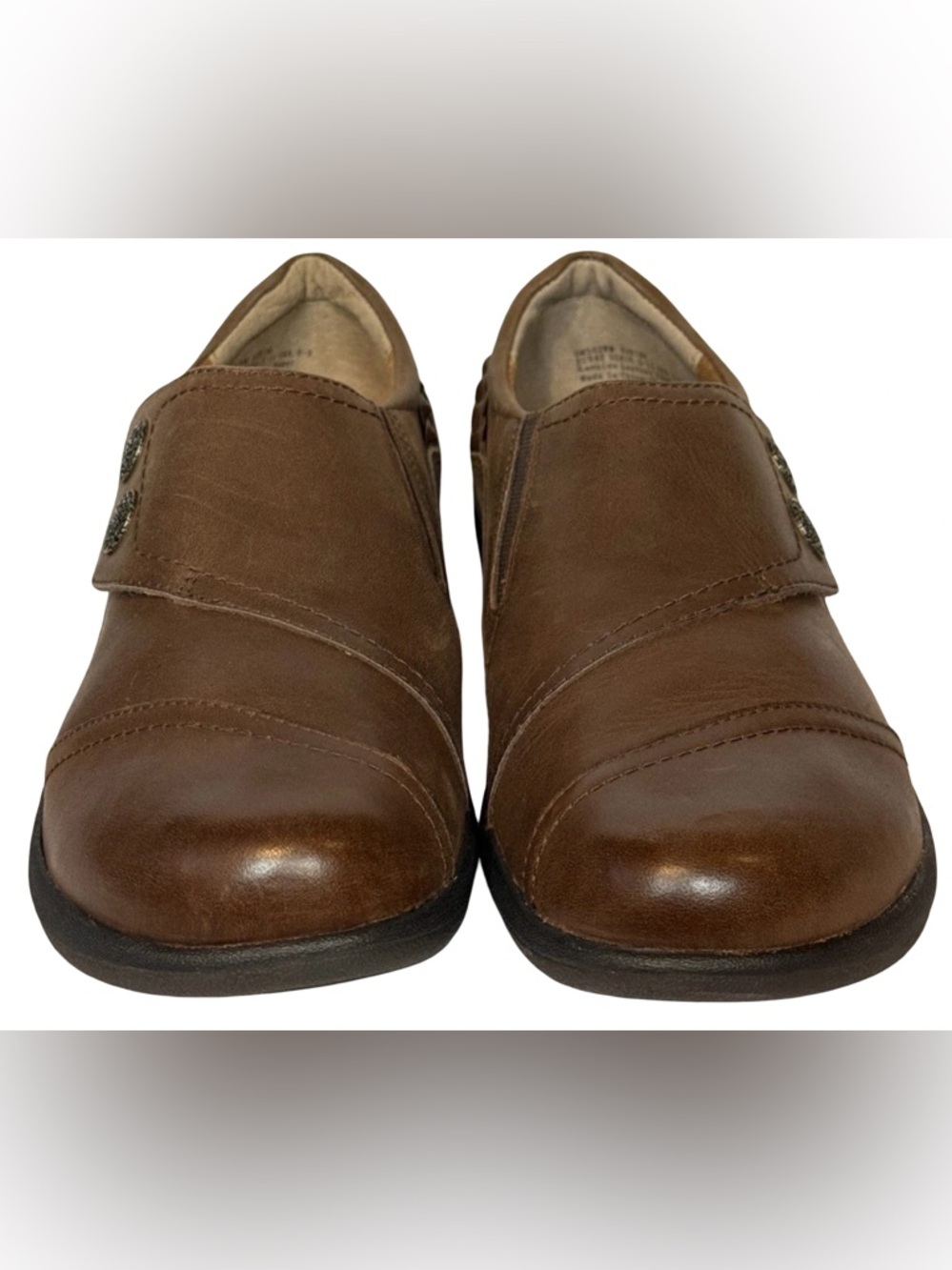 Aetrex Karina Women's Brown Leather Monk Strap Loafers Orthotic Size 10.5-11